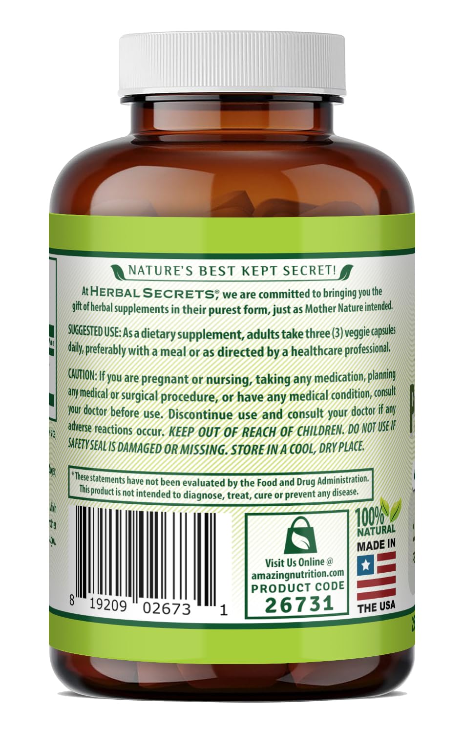 Emballage Herbal Secrets Psyllium 500 mg 250 Gélules