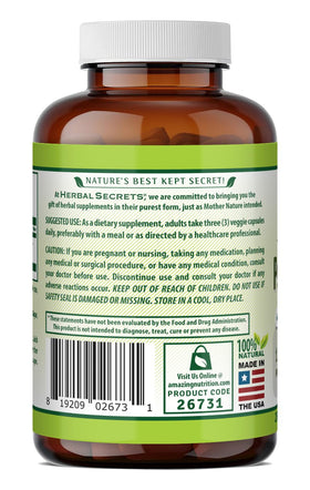 Emballage Herbal Secrets Psyllium 500 mg 250 Gélules