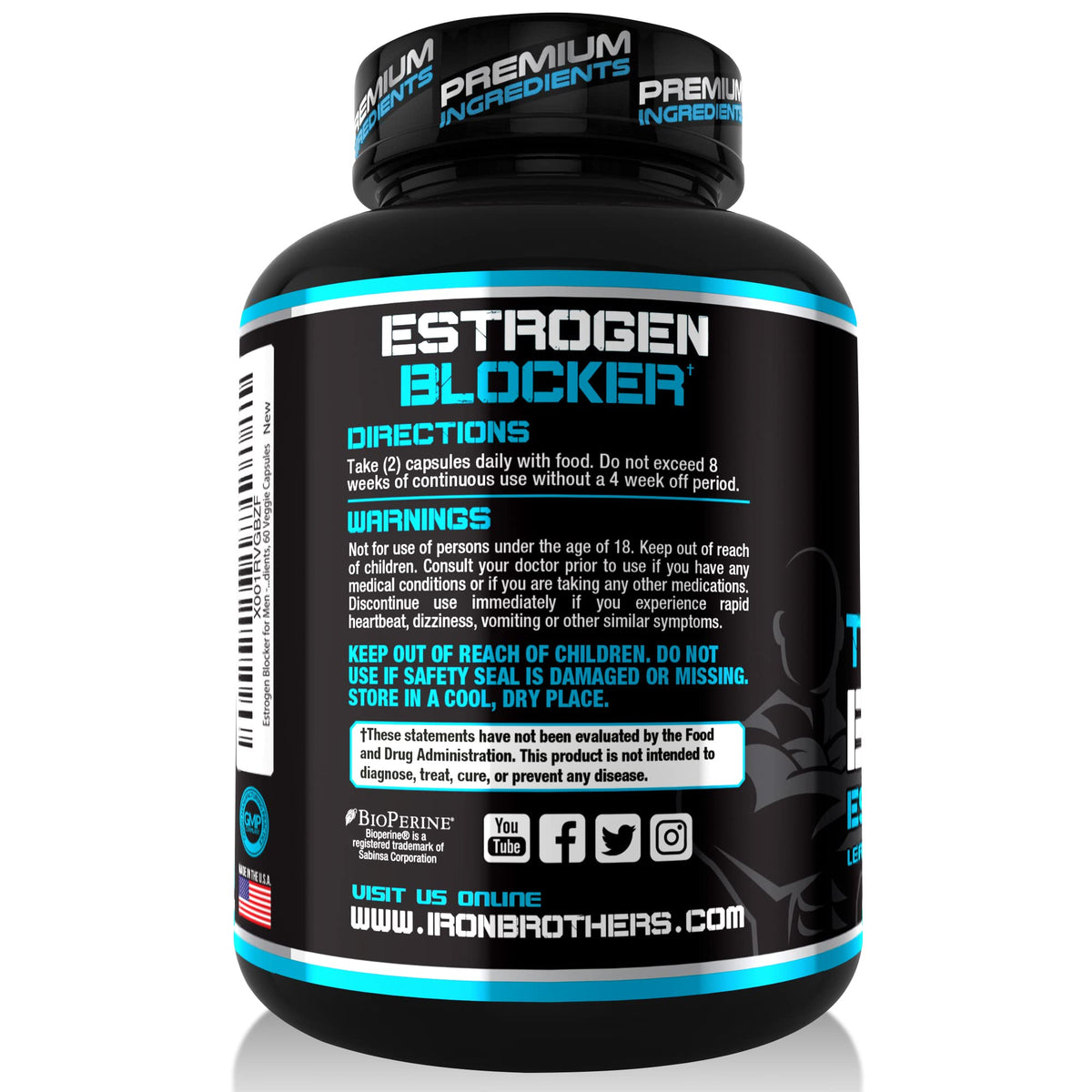 Emballage Iron Brothers Complément Testostérone 60 Capsules