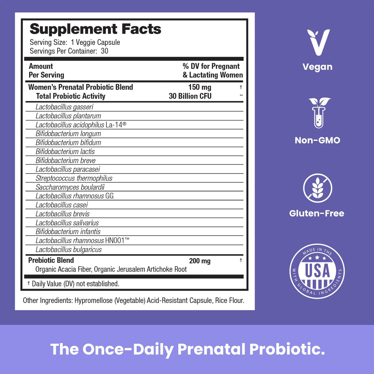 Emballage Mother's Promise Probiotique Prénatal