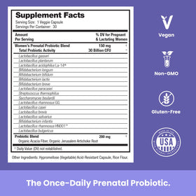 Emballage Mother's Promise Probiotique Prénatal
