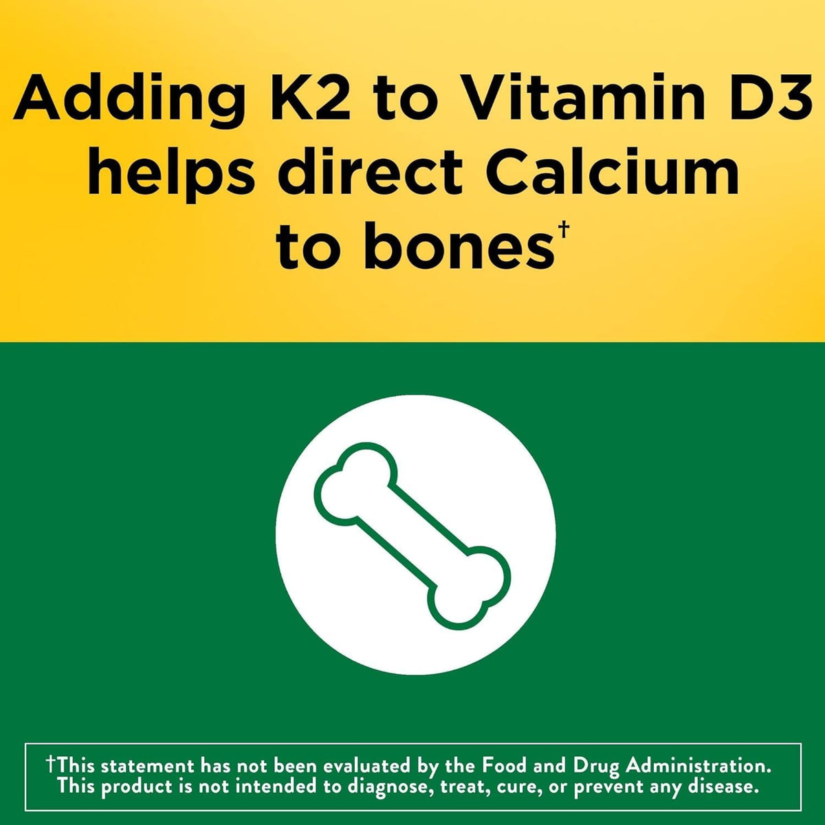 Emballage Nature Made Vitamine D3 K2 avec informations nutritionnelles