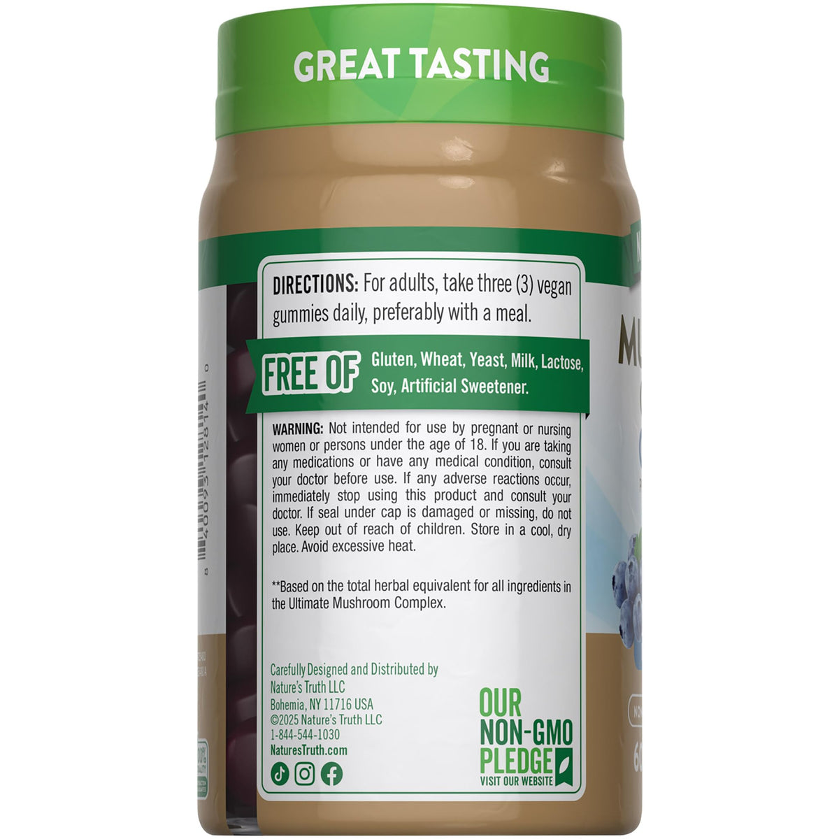 Emballage Nature's Truth Complexe de Champignons ouvert
