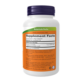 Emballage NOW Foods Graviola 500 mg, informations nutritionnelles