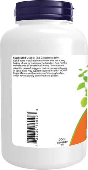 Emballage NOW Foods Lion's Mane 500 mg gélules végétales