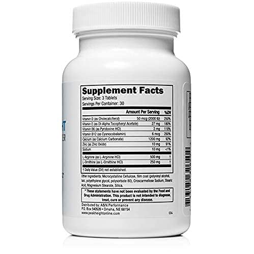 Emballage Peak Height, vue arrière avec informations nutritionnelles