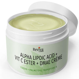 Emballage recyclable de la crème Reviva Labs, vue de côté