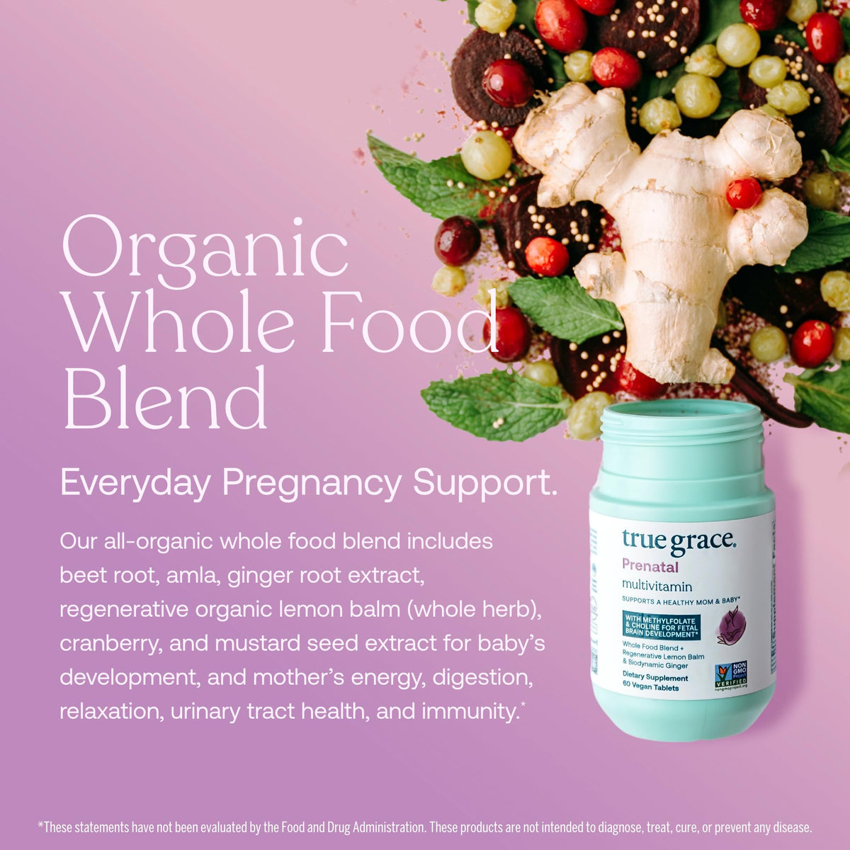 Emballage recyclable de la multivitamine prénatale True Grace