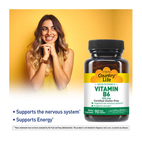 Emballage recyclable des capsules de vitamine B6 Country Life