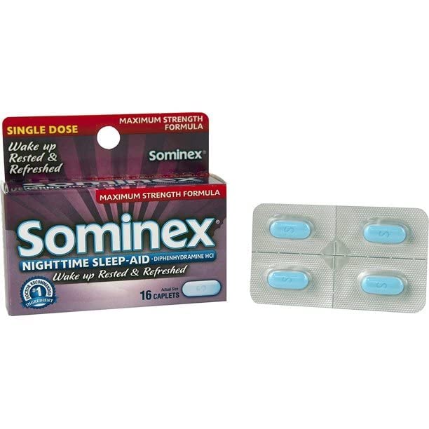 Emballage Sominex avec 16 comprimés pour sommeil