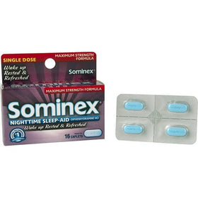 Emballage Sominex avec 16 comprimés pour sommeil