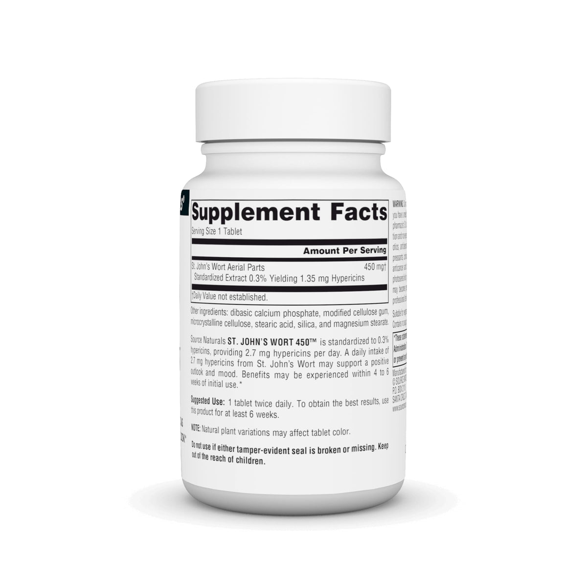 Emballage Source Naturals Hypericum Perforatum 450 mg