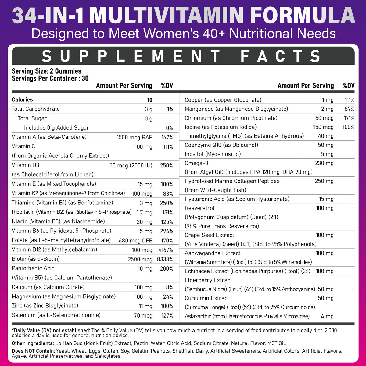 Emballage Tcemundry Multivitamine Methylée Femme 40+