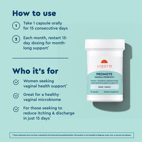 Emballage Uqora Promote Probiotique Vaginal
