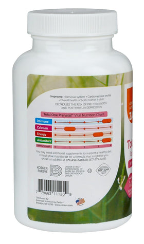 Emballage Zahler Total One Vitamines Prénatales