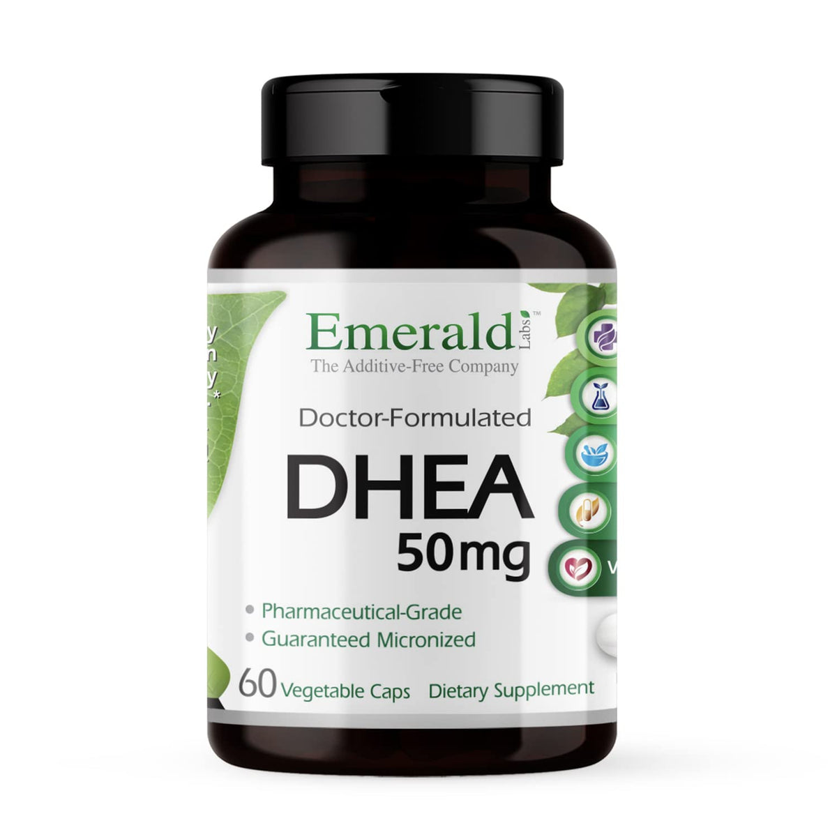 Emerald Laboratories DHEA 50mg capsules végétales vue de face