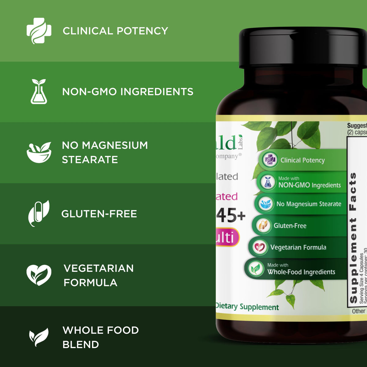 Emerald Laboratories Multivitamines Femmes 45+ 120 capsules végétales ingredients
