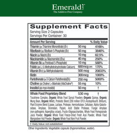 EMERALD LABS B-Healthy 60 capsules arrière avec ingrédients