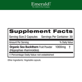 EMERALD LABS Baies de Cynorrhodon 60 Capsules Végétales vue arrière