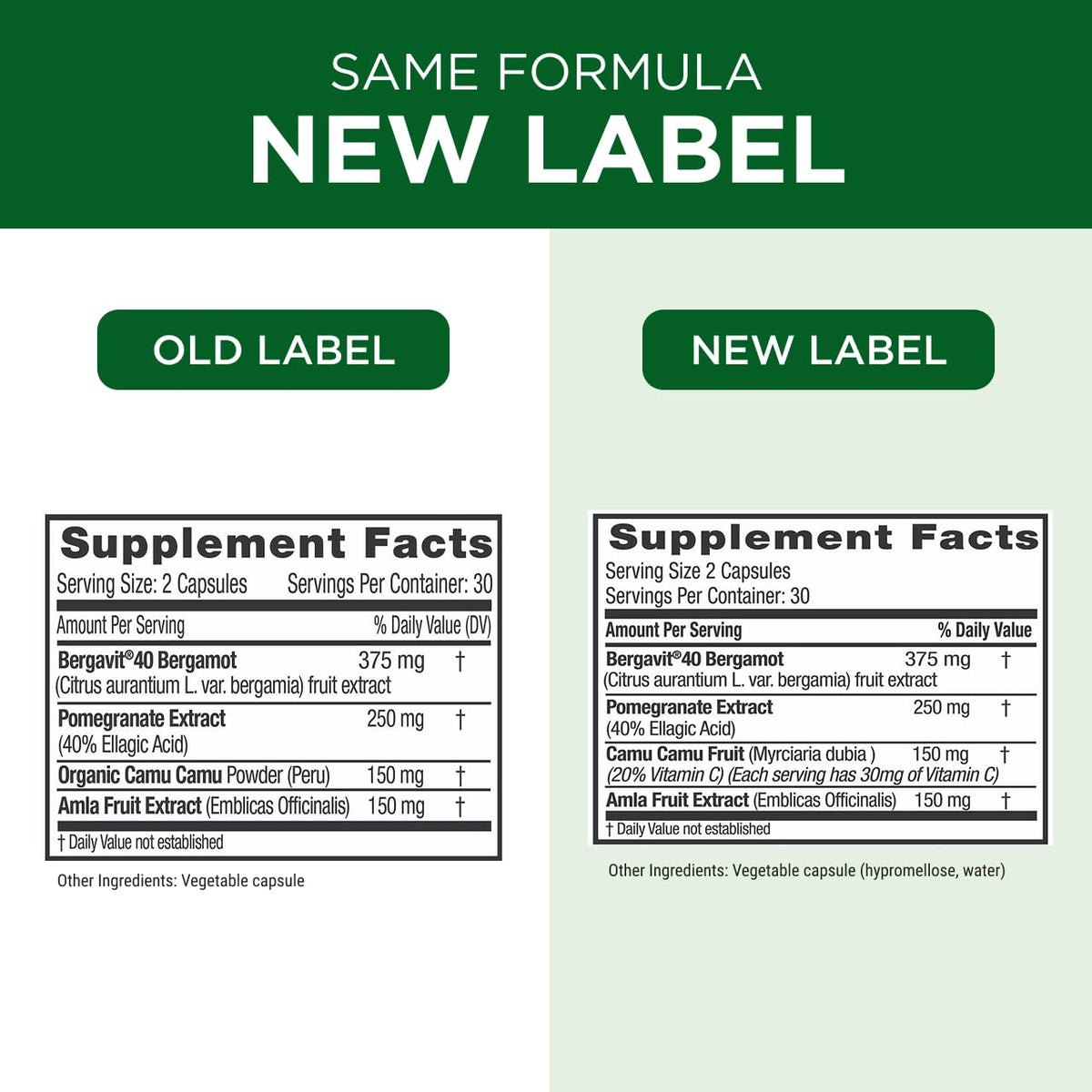 EMERALD LABS Bergamot+ gélules dans un verre