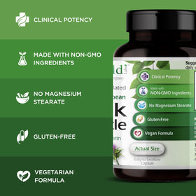 EMERALD LABS Chardon-Marie Européen capsules ouvertes montrant leur taille