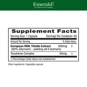 EMERALD LABS Chardon-Marie Européen emballage avec informations nutritionnelles