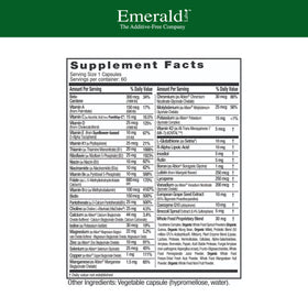 EMERALD LABS Complément Alimentaire Femmes 45+ informations nutritionnelles sur l'emballage