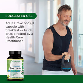 EMERALD LABS Complément Alimentaire Homme 45+ 30 Capsules ouverte avec capsules