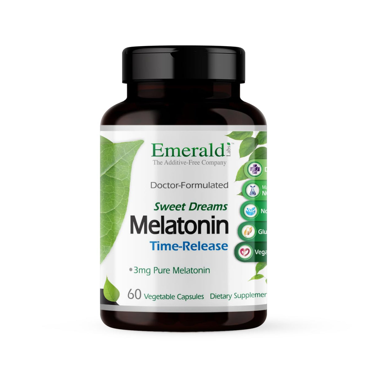 EMERALD LABS Complément de Mélatonine 60 Capsules Végétales vue de face