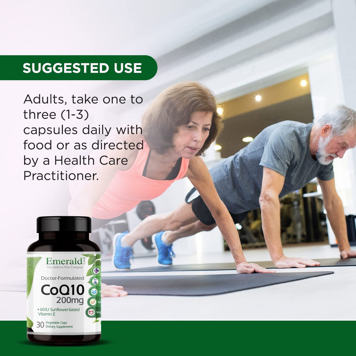 EMERALD LABS CoQ10 200mg 30 capsules vue arrière