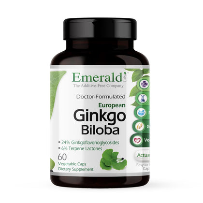 EMERALD LABS Extrait de Ginkgo Biloba 60 gélules végétales, vue avant