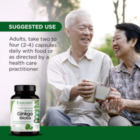 EMERALD LABS Extrait de Ginkgo Biloba, gélules dans un verre