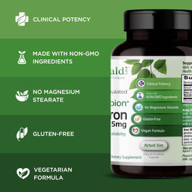 EMERALD LABS Fer Doux 120 capsules végétales avec étiquette