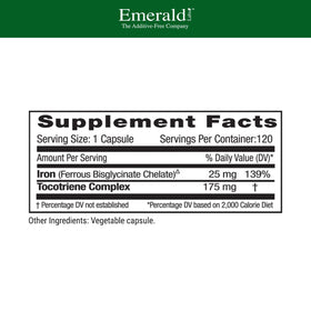 EMERALD LABS Fer Doux 120 capsules végétales emballage
