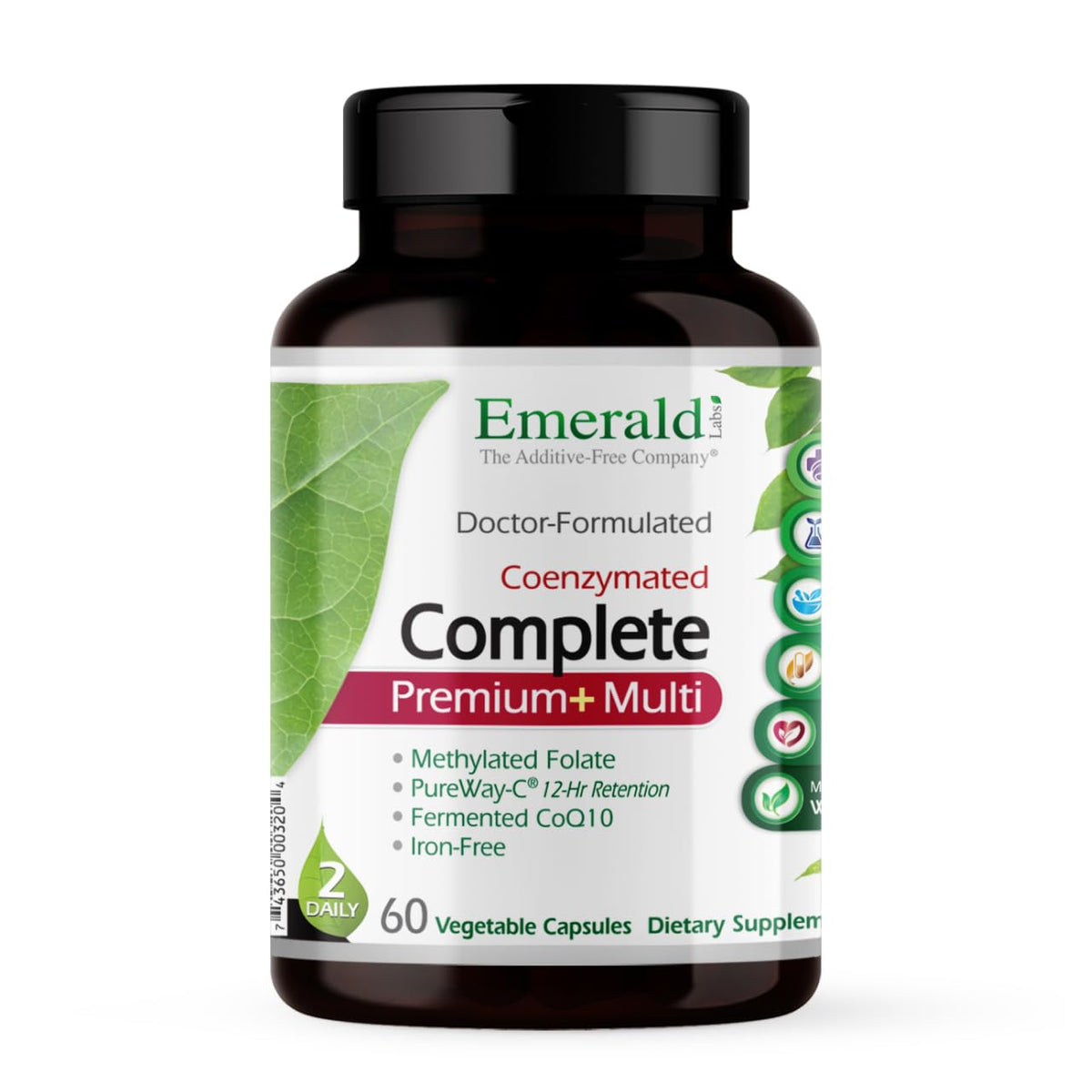EMERALD LABS Multivitamines Complètes Premium 60 Capsules Végétales vue de face
