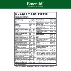 EMERALD LABS Multivitamines Complètes Premium 60 Capsules Végétales vue arrière