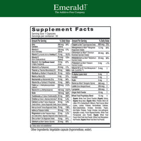EMERALD LABS Multivitamines Prénatales 30 Capsules Végétales côté gauche