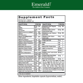 EMERALD LABS Multivitamines Quotidiennes pour Hommes 60 Capsules arrière