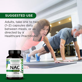 EMERALD LABS NAC 600mg gélules végétales ouvertes avec contenu