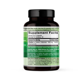 EMERALD LABS VitaCholine 550 mg 60 capsules végétales - vue arrière