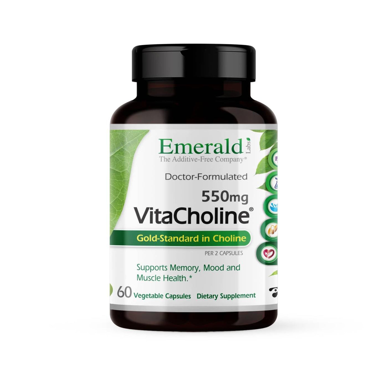 EMERALD LABS VitaCholine 550 mg 60 capsules végétales - vue avant