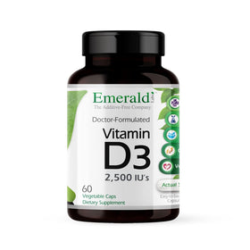 EMERALD LABS Vitamine D3 2 500 UI capsules végétales vue de face