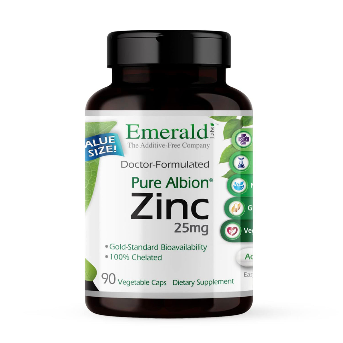 EMERALD LABS Zinc 25mg 90 capsules avant