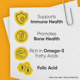Emulsion de Escocia Gummies Omega 3 pour Enfants, arrière du paquet