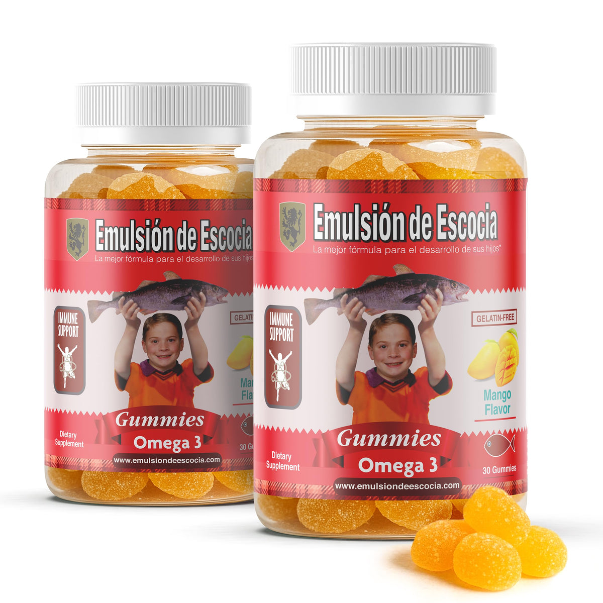 Emulsion de Escocia Gummies Omega 3 pour Enfants, paquet avant