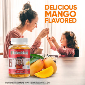 Emulsion de Escocia Gummies Omega 3 pour Enfants, présentation des gummies