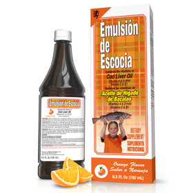 Emulsion de Escocia Huile de Foie de Morue 6,5 fl oz bouteille vue avant
