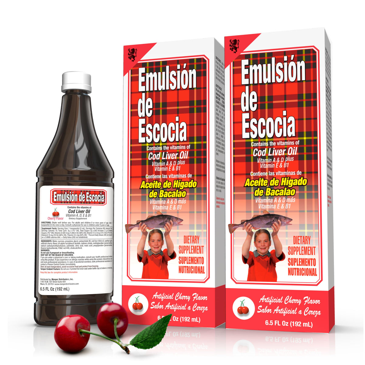 Emulsion de Escocia Huile de Foie de Morue 6,5 oz bouteille avant