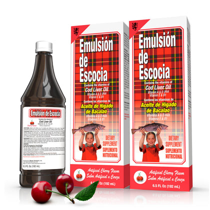 Emulsion de Escocia Huile de Foie de Morue 6,5 oz bouteille avant