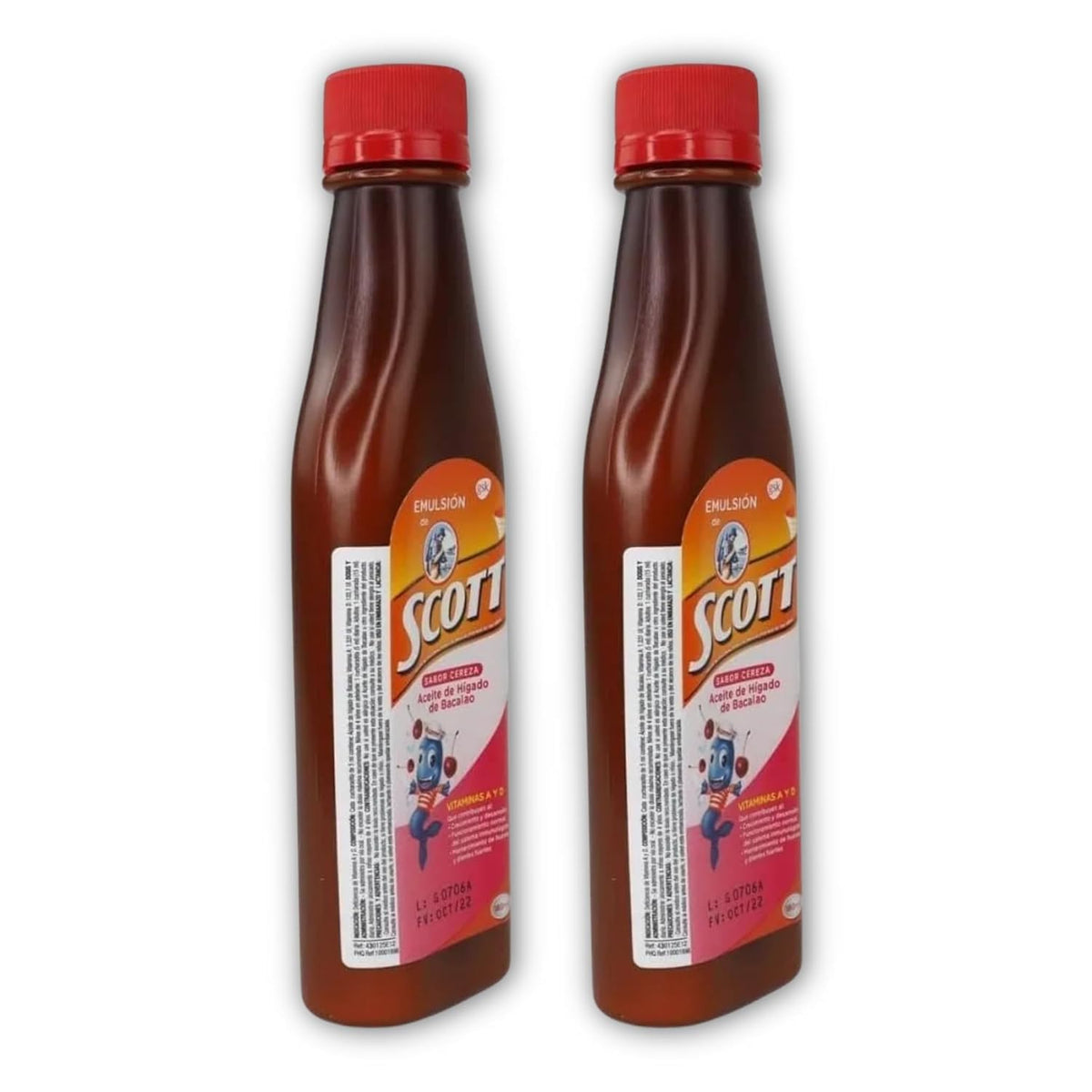 Emulsion de Scott 180 ml vue arrière montrant les ingrédients